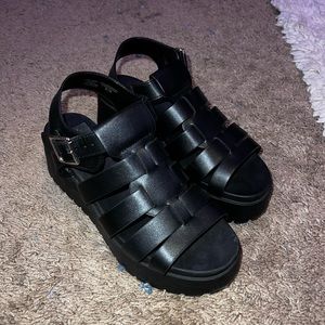 Black Platform Sandals